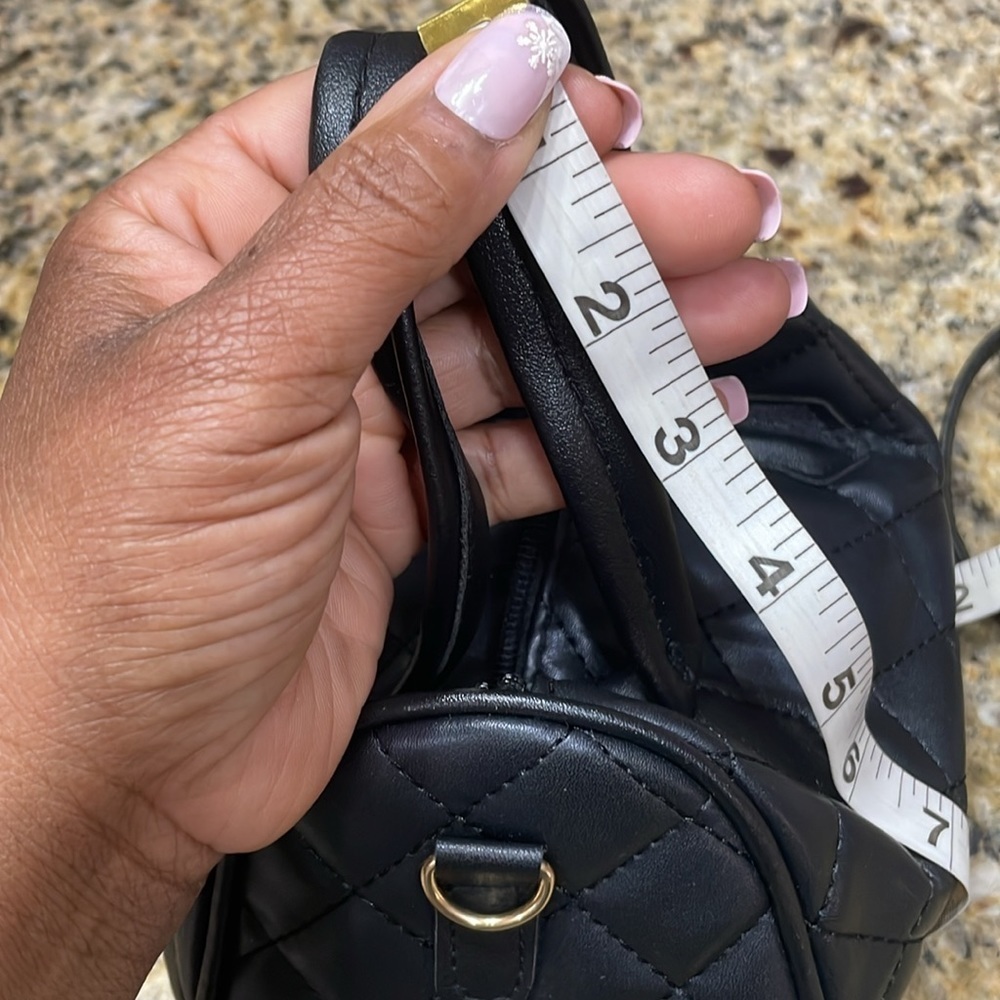 Black Quilted Mini Fashion Bag - Picture 10 of 13